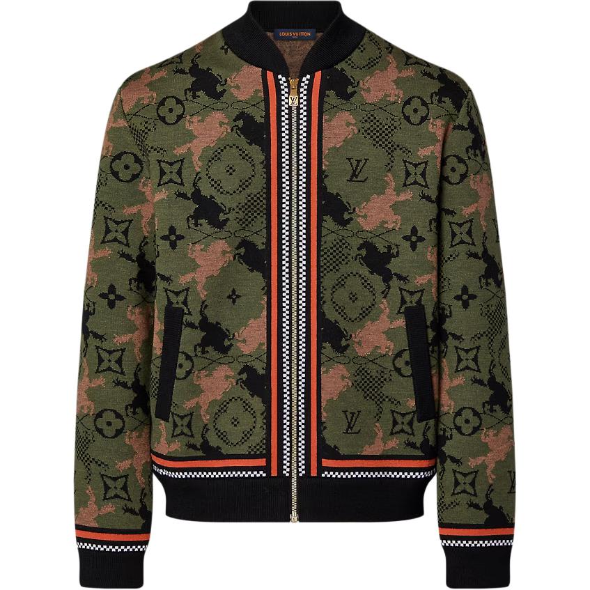 LOUIS VUITTON Jacquard Wool Bomber Blouson