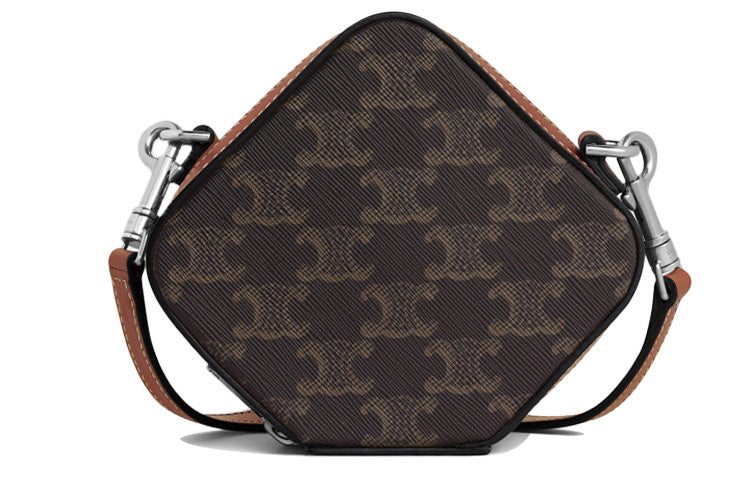 CELINE Cow Leather 3D Effect Square Bag Crossbody Bag Shoulder Bag Men's Tawny