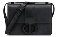 DIOR 30 Montaigne Grained Calfskin Box Bag, Shoulder Bag, Crossbody Bag Women's Black