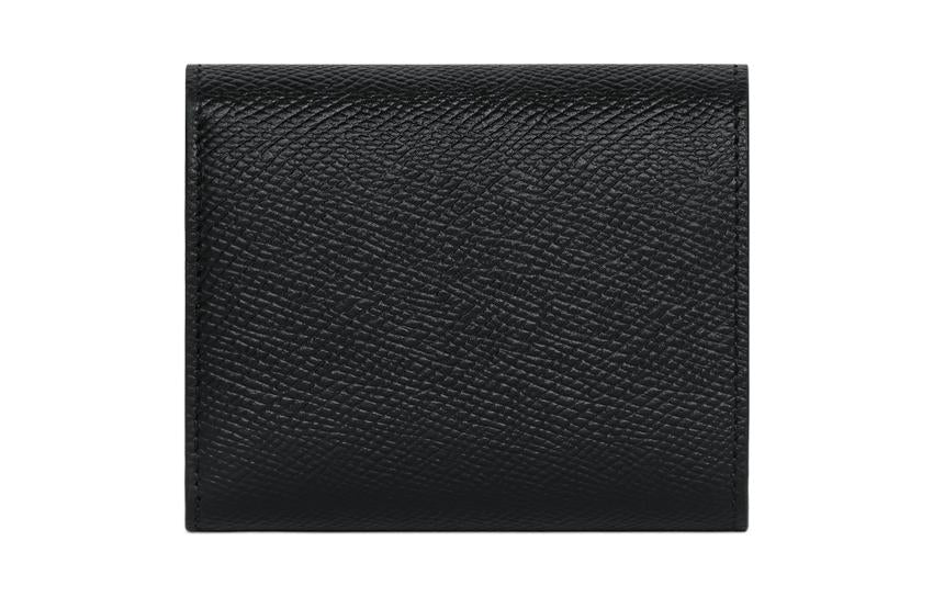 CELINE Grained Calfskin Card Holder Wallet Small Size Men's Black