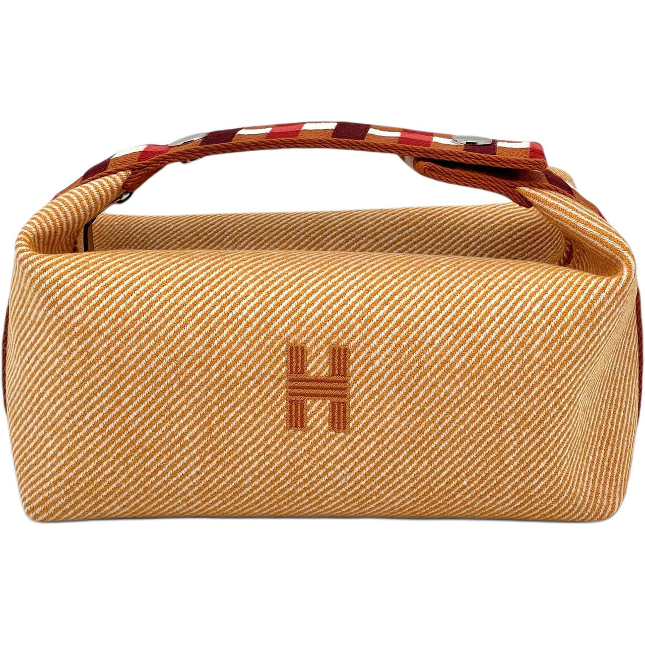 HERMES Canvas Toiletry Bag Regular Unisex Orange