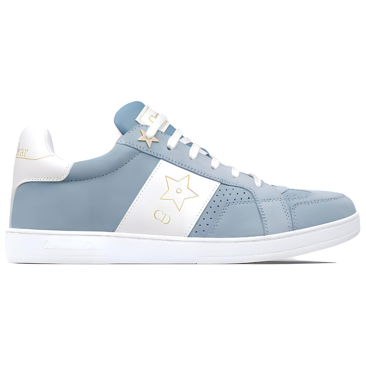 DIOR Star Platform Shoes Low Top Skateboard Shoes Women's Light Blue