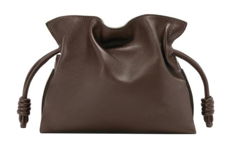 LOEWE Flamenco Clutch In Nappa Calfskin Chocolate