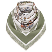 DIOR Silk Scarves Women's White/Light Green