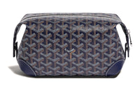 GOYARD Canvas With Heifer Skin Travel Bag Toiletry Bag Unisex Marine Blue