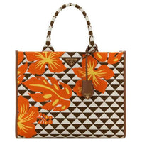 PRADA Symbole Embroidery Tote Bag, Shopping Bag, Handbag Tubas Women's Tobacco & Multicolor