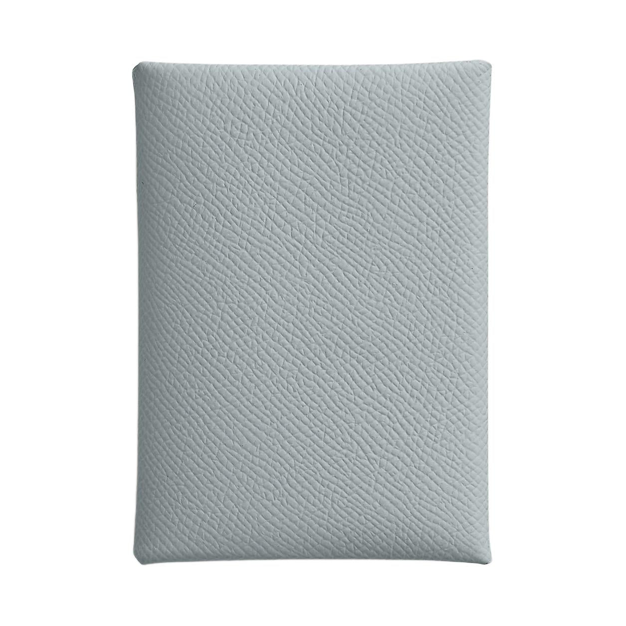 HERMES Calvi Duo Epsom Calfskin Card Holder Mini Women's Glacier Blue