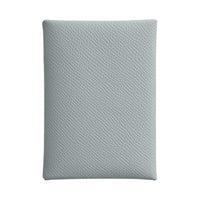 HERMES Calvi Duo Epsom Calfskin Card Holder Mini Women's Glacier Blue