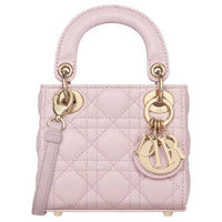 DIOR Lady Dior Lambskin Lady Dior Bag, Shoulder Bag, Crossbody Bag, Handbag Mini Women's Light Pink