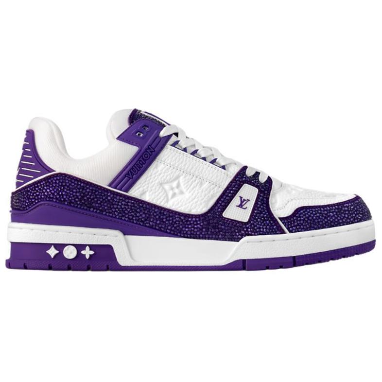 LOUIS VUITTON Trainer Low-Top Skateboard Shoes Unisex Purple White