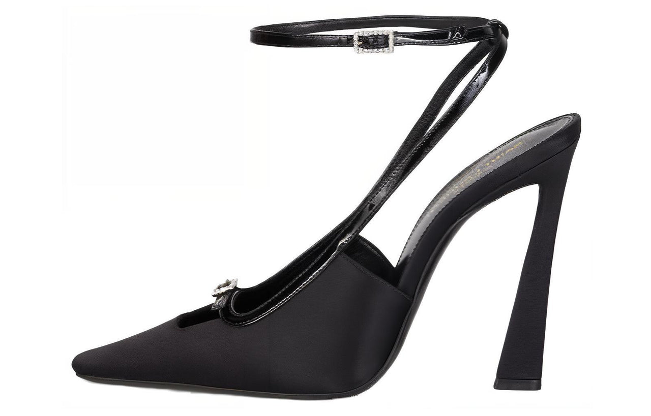 SAINT LAURENT Chunky Heel High Heels 11cm Women's Black