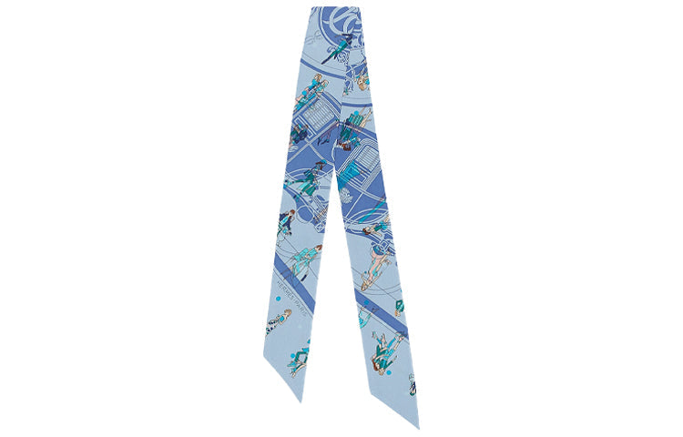 HERMES Silk Scarves Women's Blue