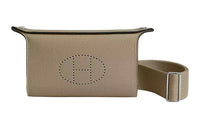 HERMES Videpoches Togo Calfskin Plate Bag Fanny Pack Shoulder Bag Crossbody Bag Unisex Malafa Beige