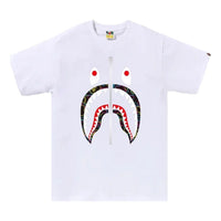 A Bathing Ape Neon Camo Shark T-Shirt 'White' 1L30-110-040-WHT