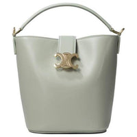CELINE Cow Leather Bucket Bag, Shoulder Bag, Crossbody Bag, Handbag Trumpets Women's Clay