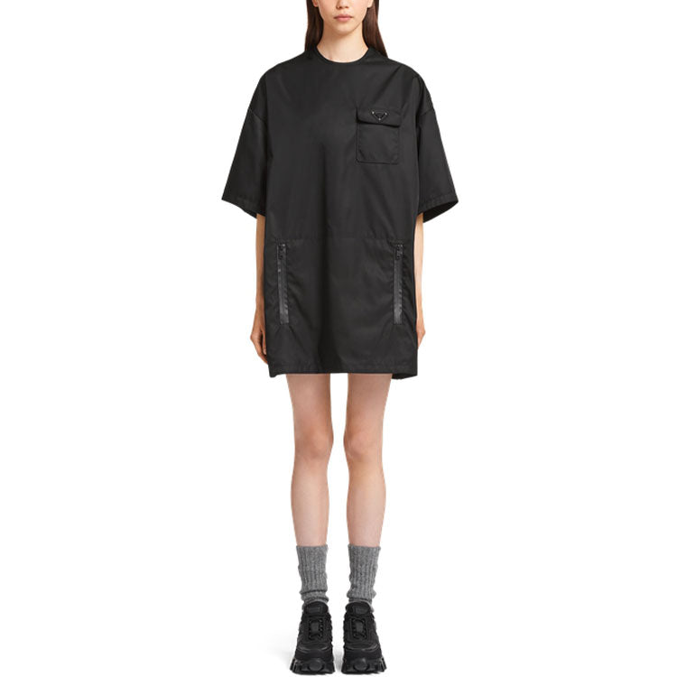 PRADA Short-Sleeved Dresses Women's Black