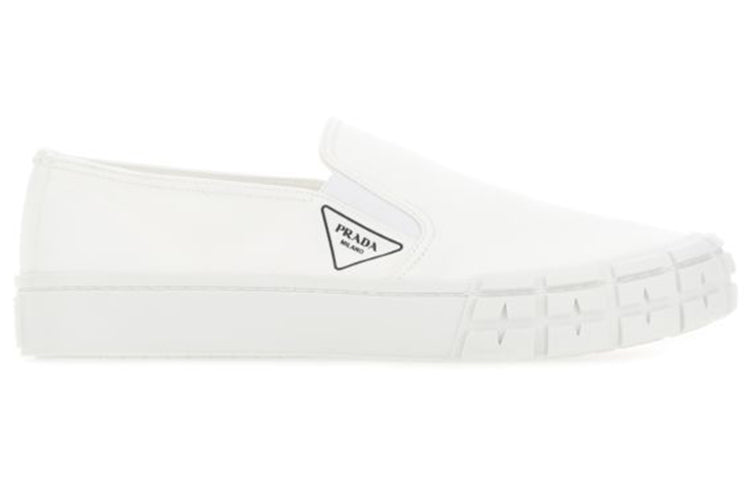 PRADA Cassetta Wheel Low Top Canvas Shoes Men's White