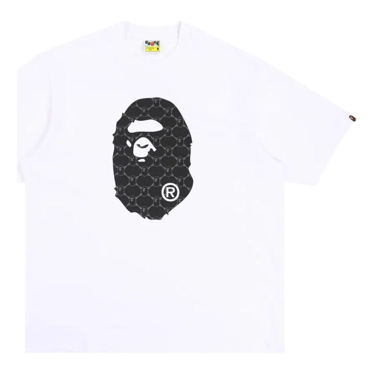 A Bathing Ape College Monogram Ape Head Relaxed Fit T-Shirt 'White' 1L30-110-334-WHT