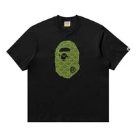 A Bathing Ape College Monogram Ape Head Relaxed Fit T-Shirt 'Black' 1L30-110-334-BLK