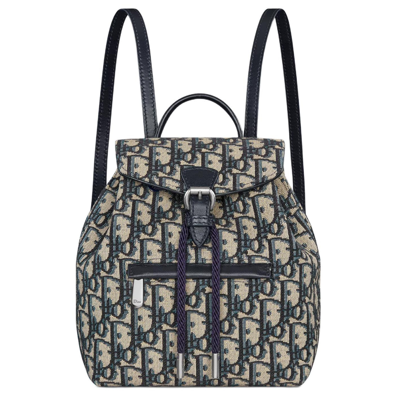 DIOR Cotton Backpack Women's Beige & Blue