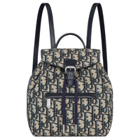 DIOR Cotton Backpack Women's Beige & Blue
