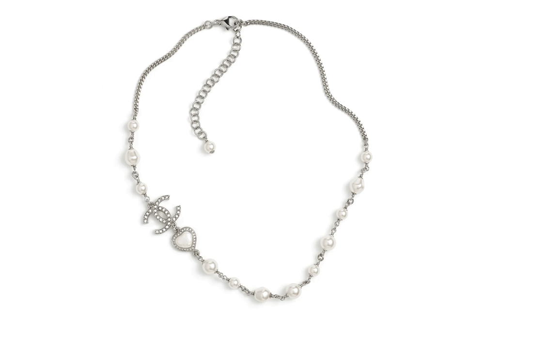 CHANEL Metal Necklaces Women's Silver