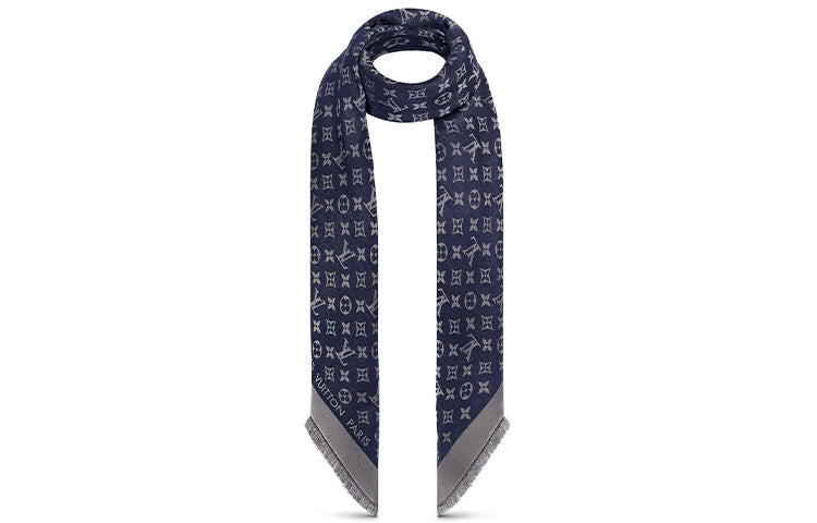 LOUIS VUITTON Silk Shawls Women's Night Blue