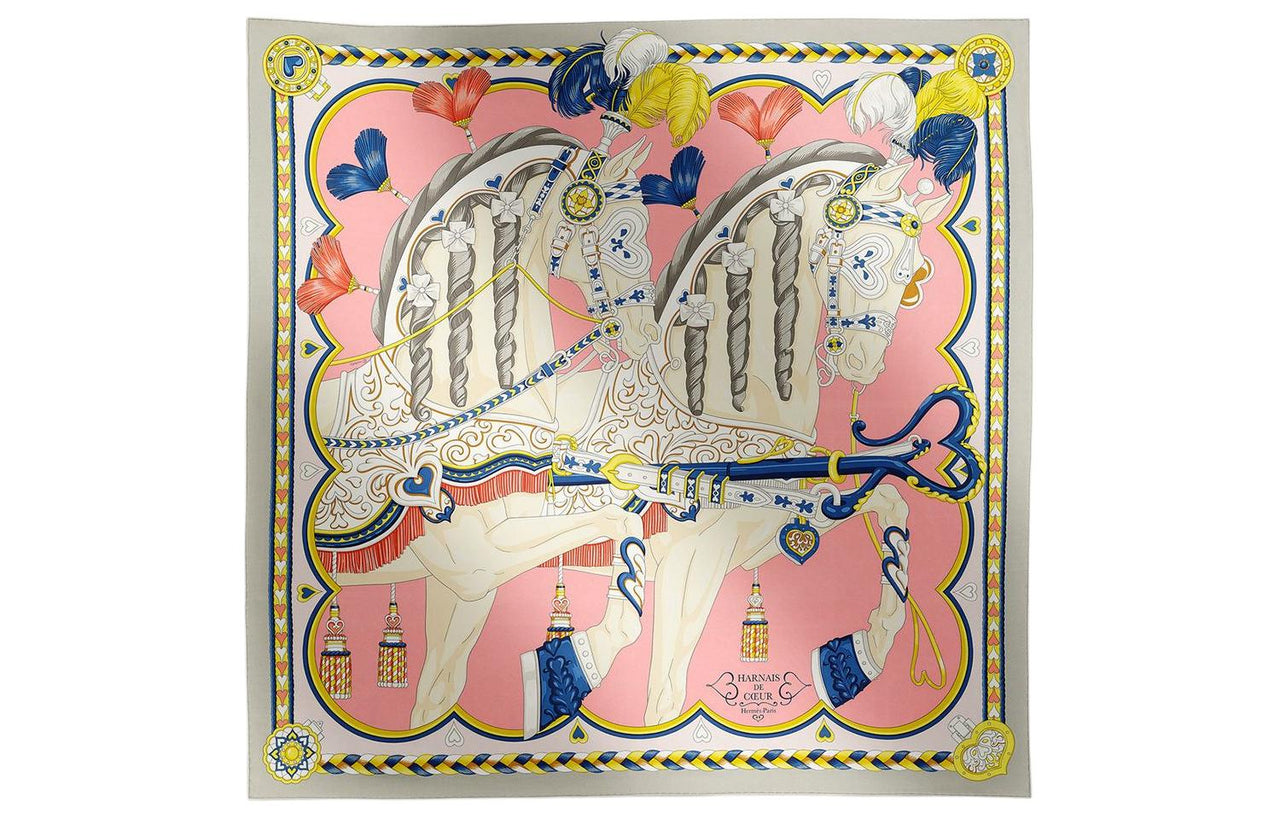 HERMES Silk Scarves Women's Pink