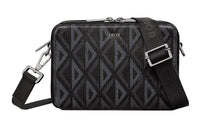 DIOR Cow Leather With Canvas Messenger Bag, Shoulder Bag, Crossbody Bag, Clutch Regular Men's Black Silver