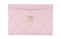 CHANEL Cow Leather Coin Purse, Card Holder Women's Pink