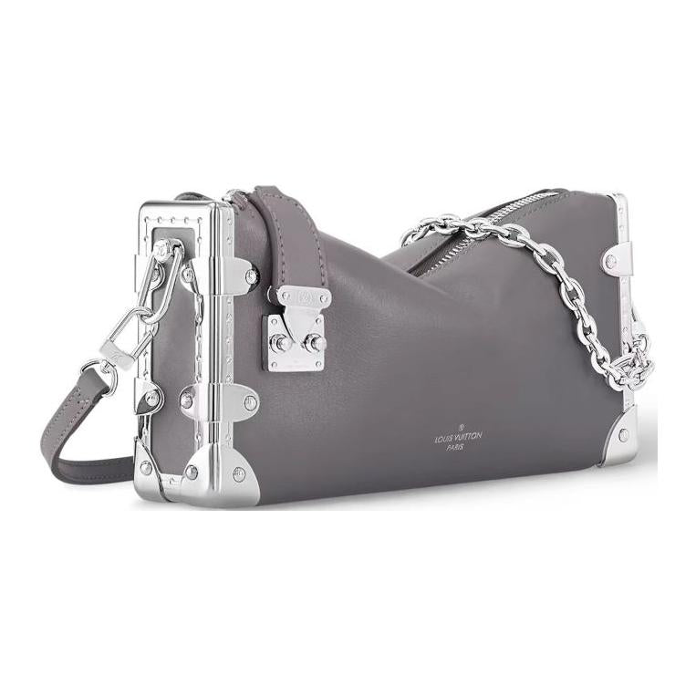 LOUIS VUITTON Calfskin Shoulder Bag Crossbody Bag Women's Gray