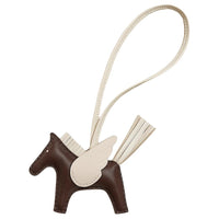HERMES Milo Lambskin Swift Calfskin Pendants Unisex White