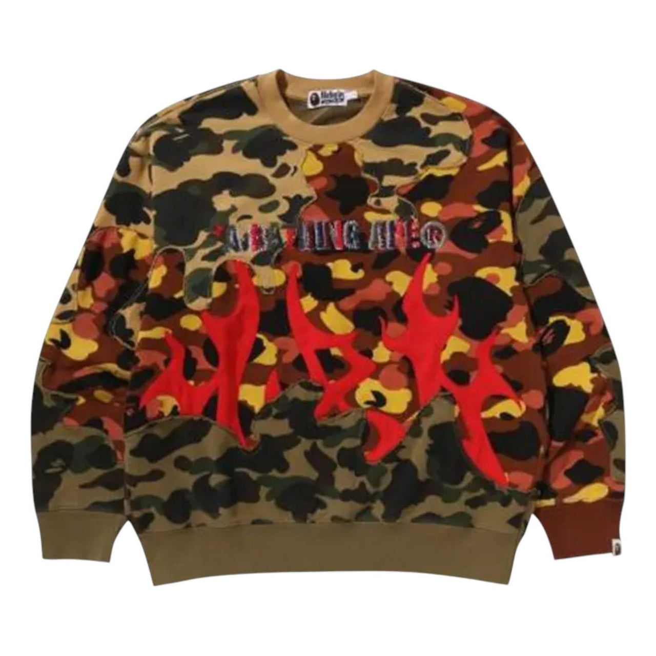A Bathing Ape 1st Camo Upcycled Relaxed Fit Crewneck Sweatshirt 'Multicolor' 1L80-113-305-MULTICOLOR
