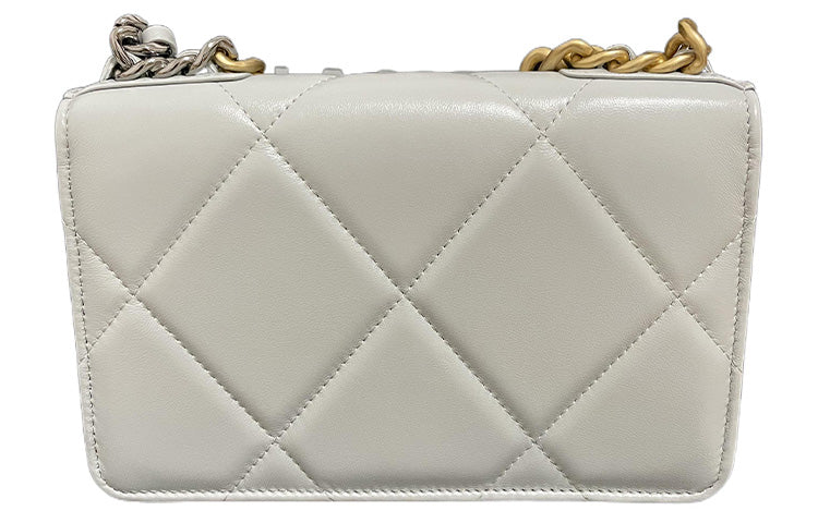CHANEL 19BagWOC Sheepskin Chain Bag Shoulder Bag Crossbody Bag Women's Light Blue Gray