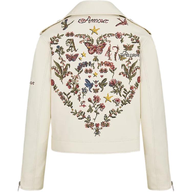 DIOR Leather Jacket Women's Beige