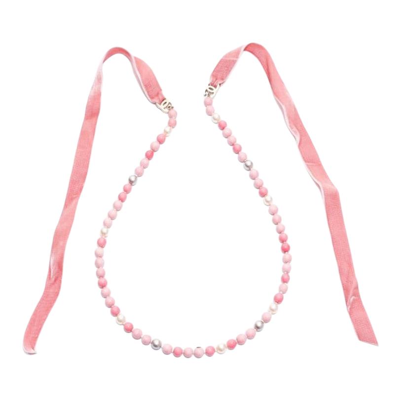 CHANEL 2003 Beaded Stone Necklace