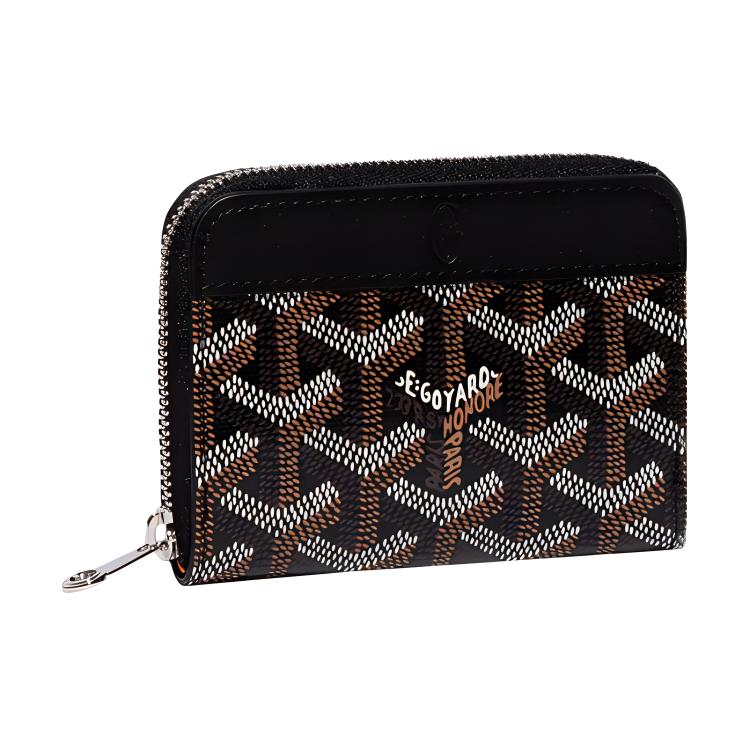 GOYARD MATIGNON Canvas With Leather Wallet Coin Purse Mini Women's Black