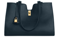 CELINE Cabas Calfskin Tote Bag Shopping Bag Shoulder Bag Handbag Women's Marine Blue