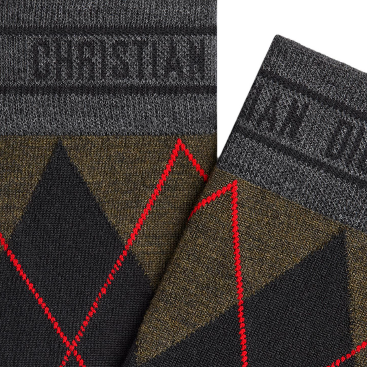 DIOR SS25 Mid-Calf Socks Unisex Black Gray Color