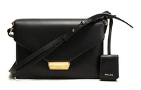 PRADA Leather Shoulder Bag Women's Black
