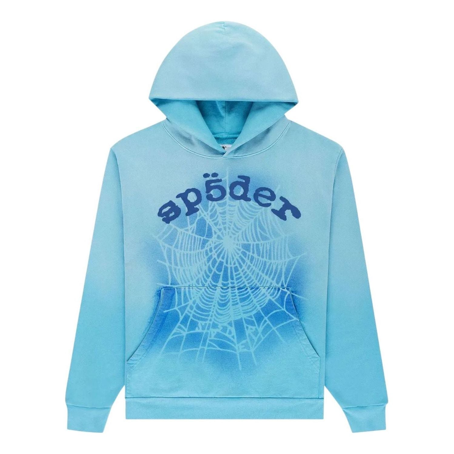 Sp5der OG Web V2 Spray Hoodie 'Light Blue' ST011SS25LBL