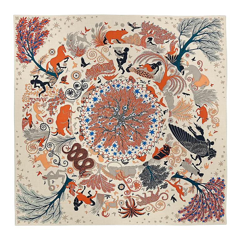 HERMES Cashmere, Mulberry Silk Shawls Women's Multicolor