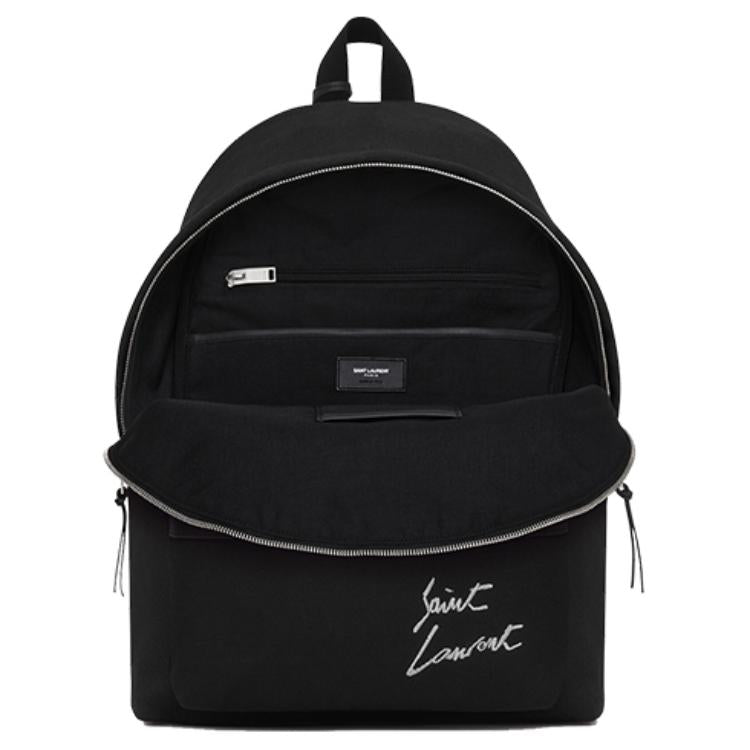 SAINT LAURENT Cotton And Canvas Backpack Regular Men's Black