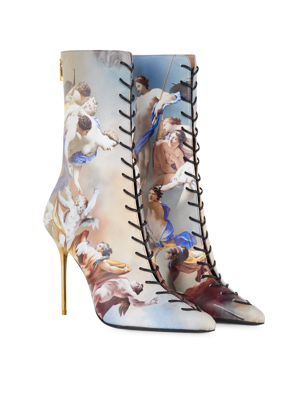 Balmain Women's Sandal Uria-Calfskin Sky Print