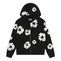 Denim Tears Cotton Wreath Zip Hoodie 'Black' SS25TZH11412036