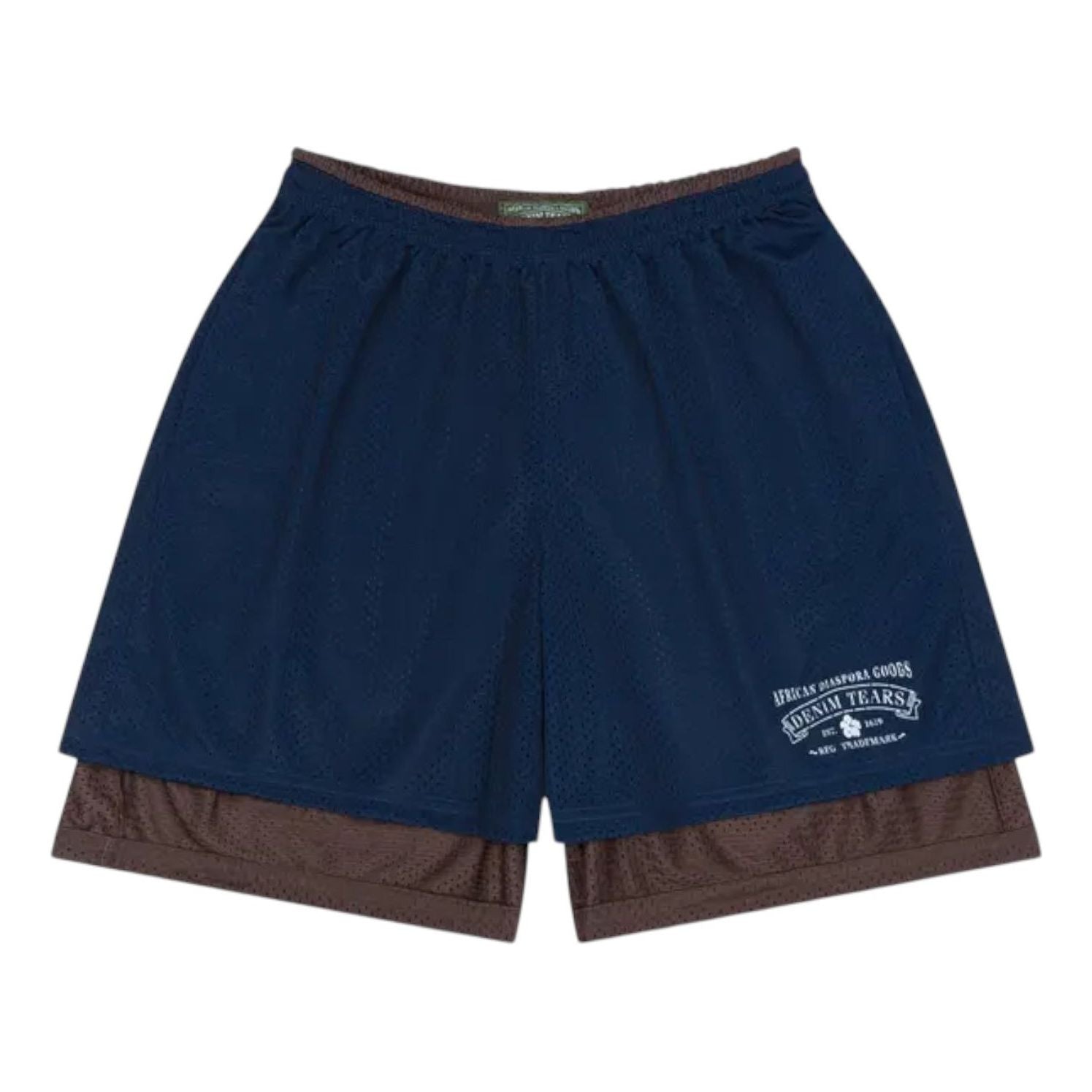 Denim Tears ADG Double Layer Mesh Shorts 'Navy Brown' SS25BRA005729