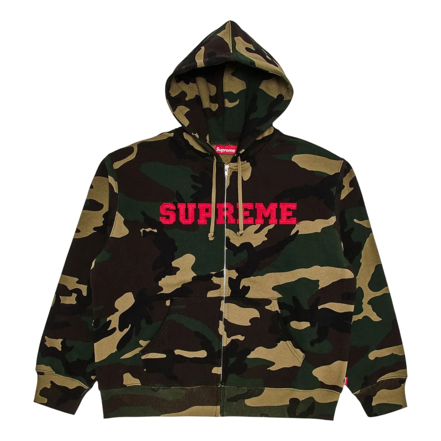 Supreme Collegiate Appliqué Zip Up Hooded Sweatshirt 'Woodland Camo' FW25SW28-WOODLAND-CAMO