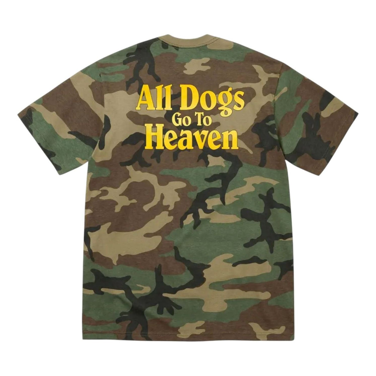 Supreme All Dogs Go To Heaven T-Shirt 'Woodland Camo' FW25T42-WOODLAND-CAMO