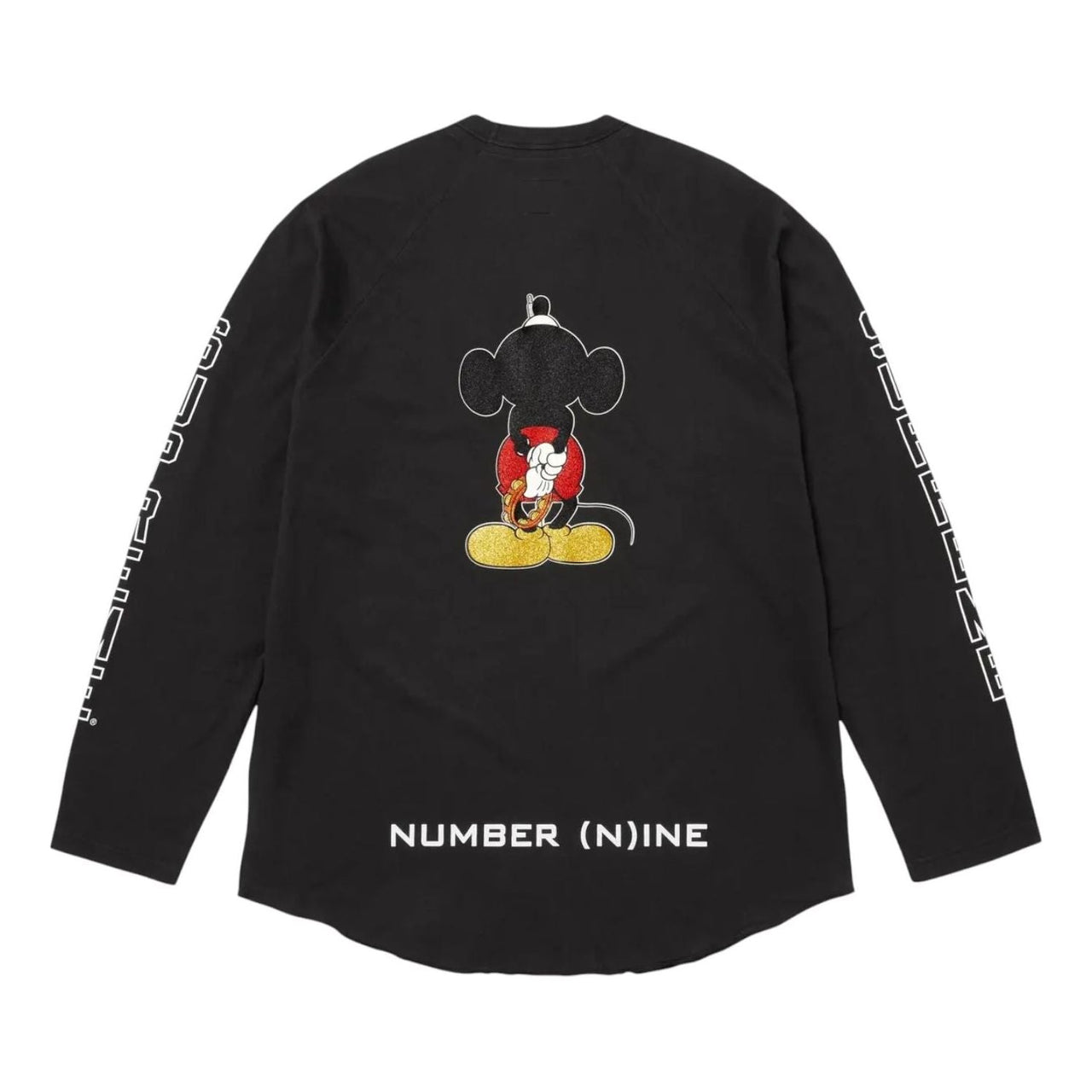 Supreme x Number (N)Ine x Mickey Mouse Raglan Long-Sleeve T-Shirt 'Black' FW25KN46-BLACK