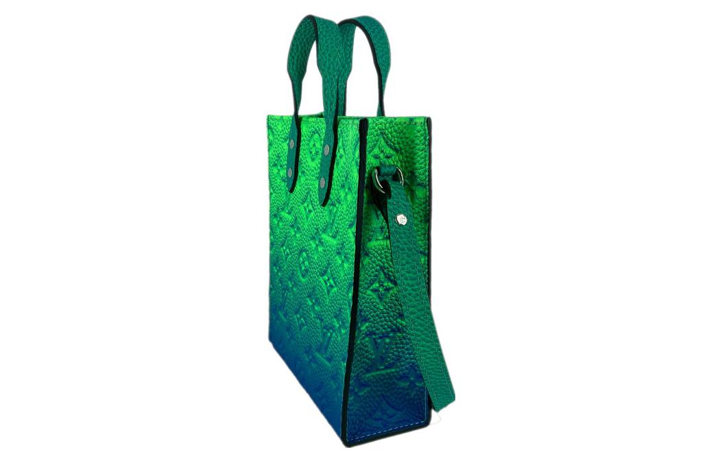 LOUIS VUITTON Sac Plat Xs Taurillon Illusion Blue/Green